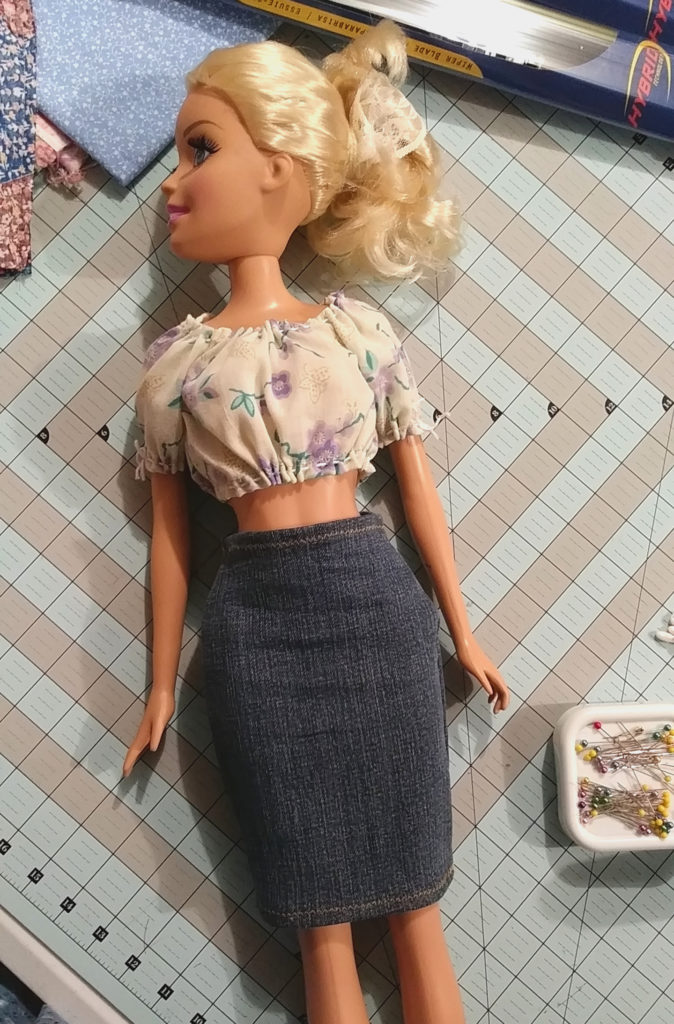 Doll Clothes Free Pattern Crop Tee and Skirt for an 18 inch Doll