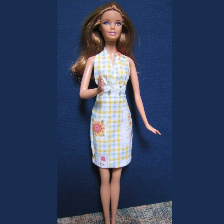 Sewing Pattern for Barbie Basics (ModelMuse) body – Halter Top Dress