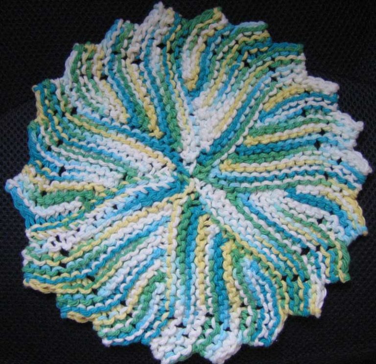 Round Knit Dishcloth Pattern