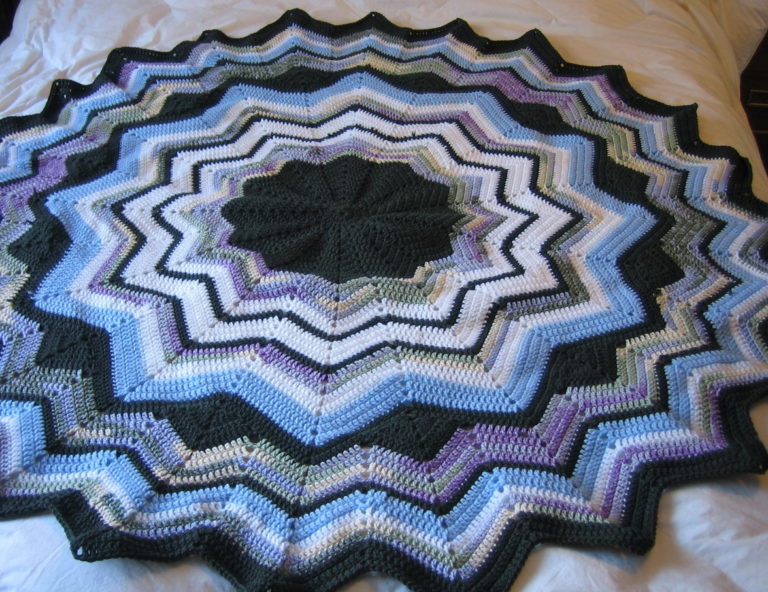 Round Ripple Crochet Afghan Pattern with Diagram