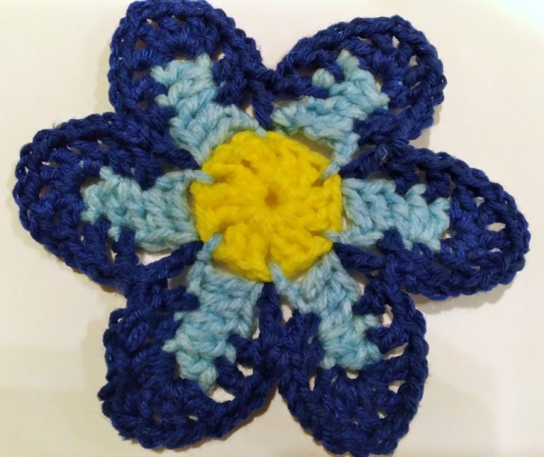 Six Petal Flower Crochet Motif