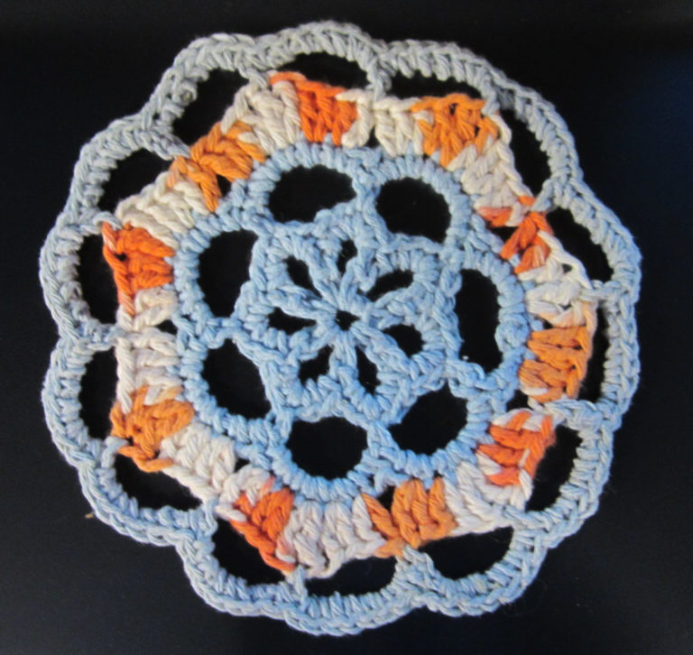 Crochet Openwork Septagon Counter Mat
